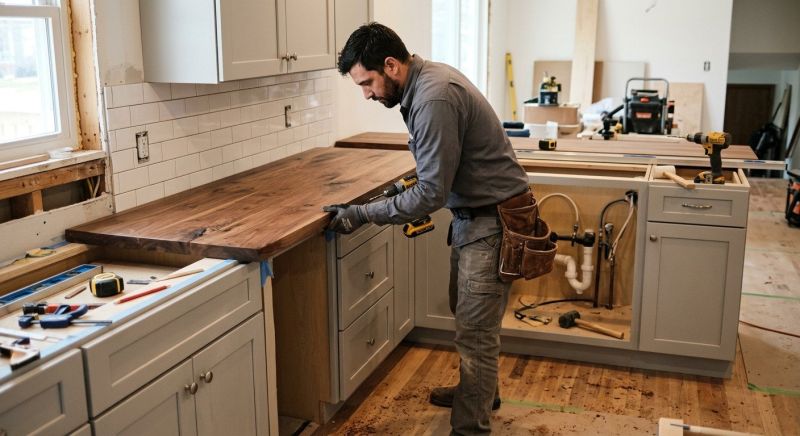 Butcher Block Installation in Sonoma County, CA