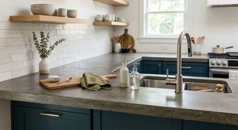 Cement Counter Installation in Sonoma County, CA