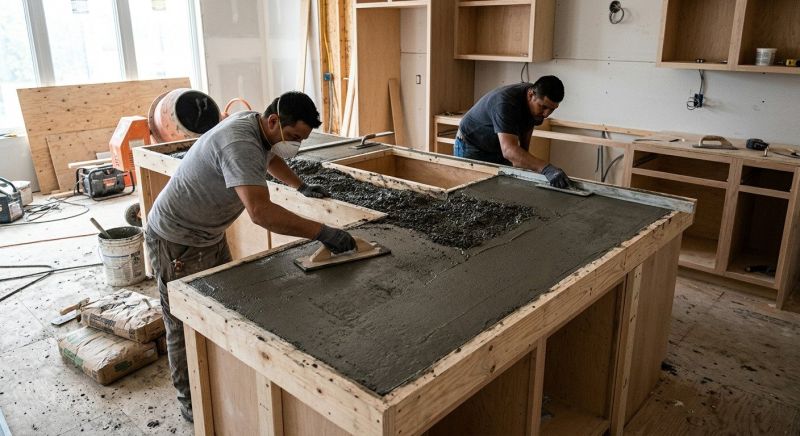 Cement Countertop Pouring in Sonoma County, CA