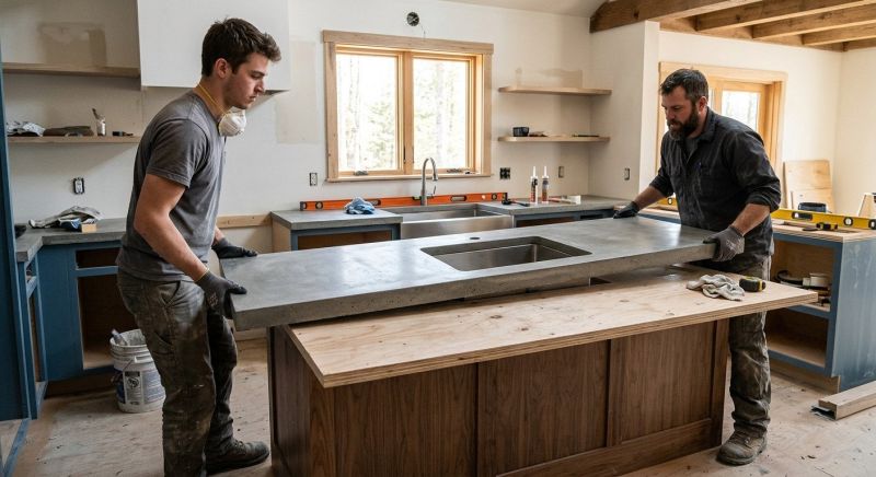 Concrete Counter Installation in Napa, CA