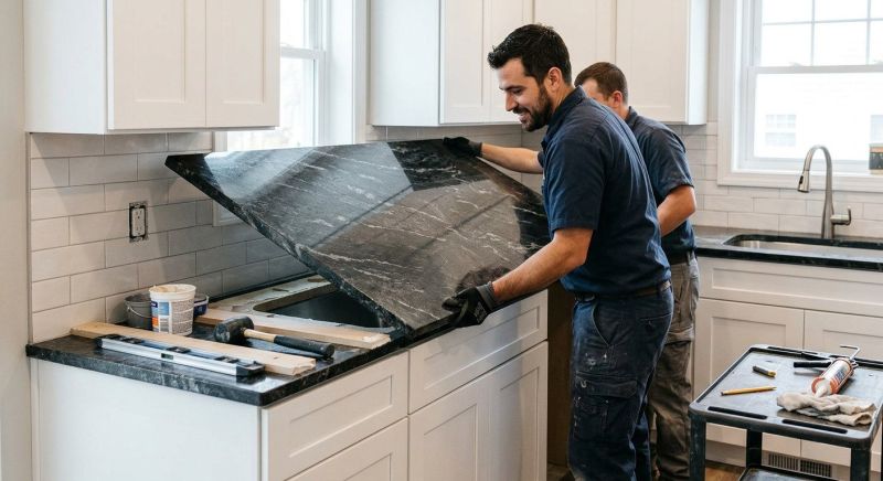Granite Slab Installation in Marin County, CA