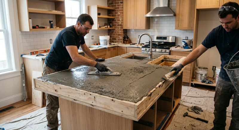 Poured Countertop Installation in Santa Rosa, CA