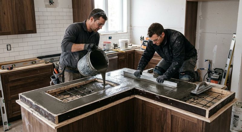 Poured Countertop Installation in Napa, CA