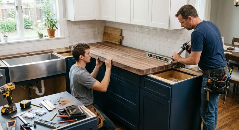 Wood Countertop Installation in Sonoma County, CA